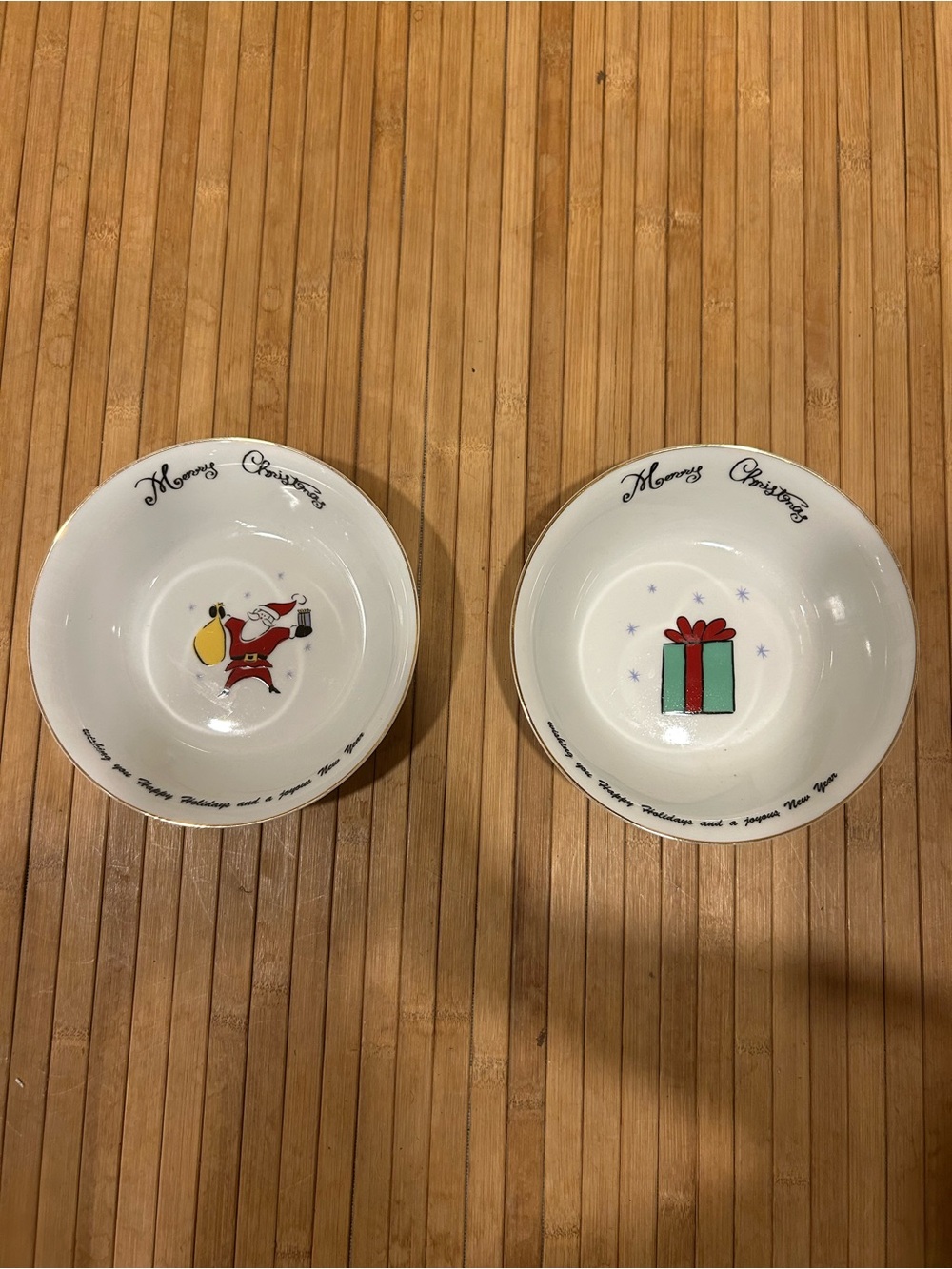 Merry Brite Vintage (I Think) Holiday Christmas Santa Clause & Gift/Present Bowl